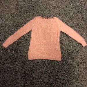 Fuzzy sparkly pink sweater